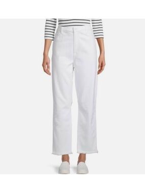 7 For All Mankind High Waist Cropped Straight Jeans in Prince Size 32